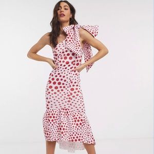 NWT ASOS Polka Dot Bow Dress, Size 4